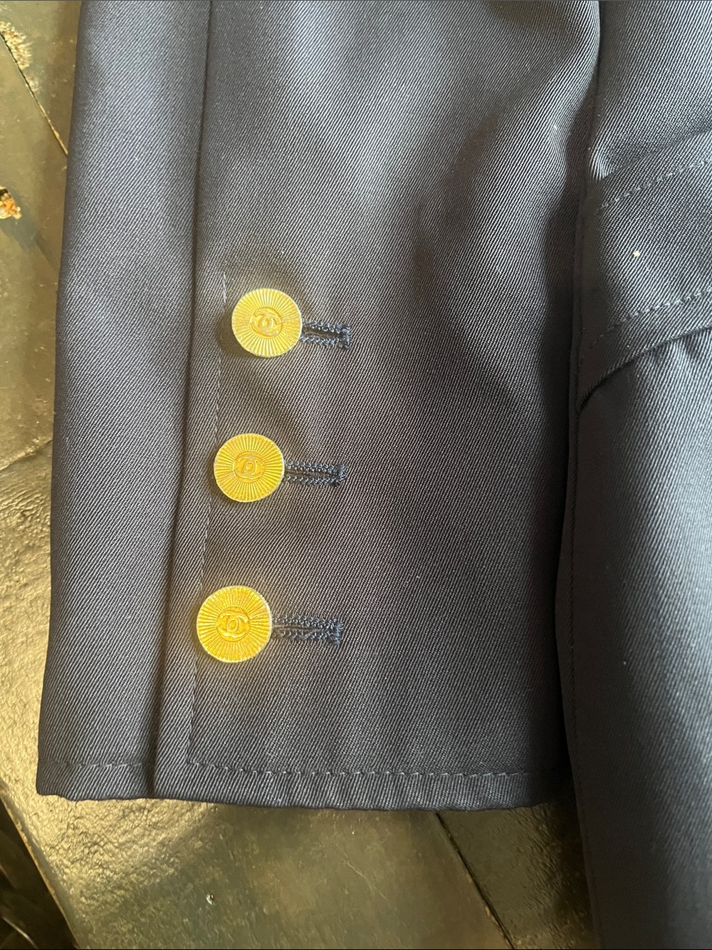 CHANEL Dark Navy Blazer with Gold Buttons - Picture 8 of 16